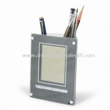 Multifunction Pen Holder with Digital Calendar and Temperature Display