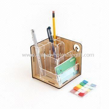 Pen Card Holder for Business Cards Made of Acrylic and MDF