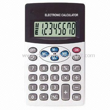 Åtte sifre kalkulator med tastetone og minne beregning