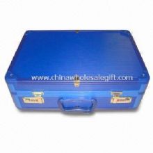 Aluminum Attache Case with Blue Stripe ABS Surface images