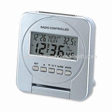 EL Backlight Portable Radio Controlled Clock with Calendar