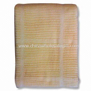 100% Cotton Yarn Dyed Jacquard Carved Blanket