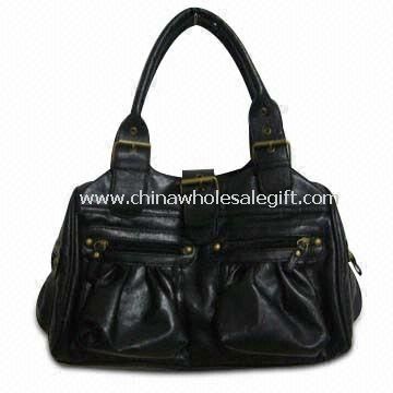 Black Leisure PU Shoulder Bag with Multifunctional Pockets