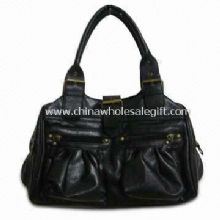Black Leisure PU Shoulder Bag with Multifunctional Pockets images