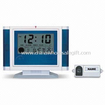 Horloge LCD Jumbo multifonctions avec calendrier et sonnette sans fil