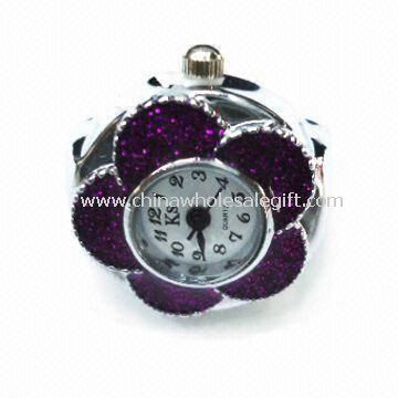 Ring Watch Made of Zinc Alloy with Silver Plating and Enamel