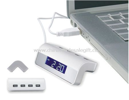 4-Port USB Hub with Backlighting Clock