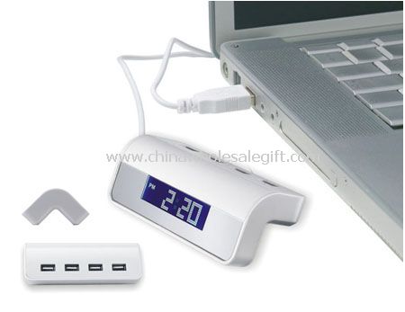 Hub 4 ports USB avec rétro-éclairage horloge