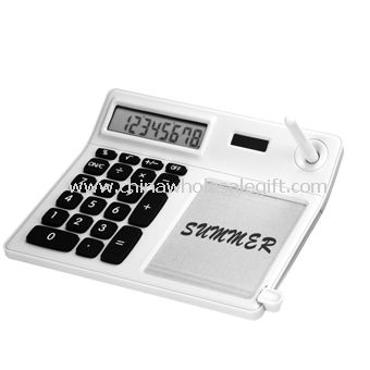 Erasable memo note marker with calculator