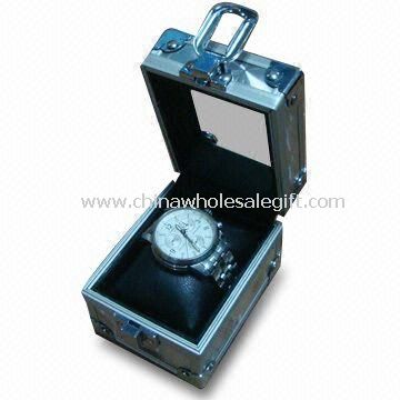 Caixa de relógio das mulheres de alumínio com forro de veludo