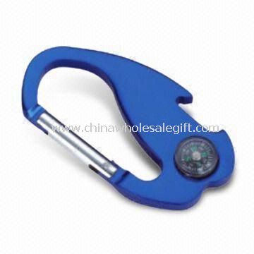 Carabiner Keychain with Compass Made of Aluminum Alloy