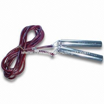 Jump Rope with Cowhide Leather Rope and Heavy Steel Handle