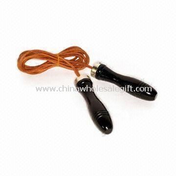 Leather Jump Rope with Wooden Handle