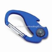 Carabiner Keychain with Compass Made of Aluminum Alloy images