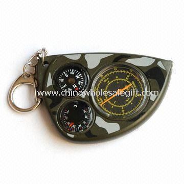 Odograph with Compass and Thermometer with Metal Keychain