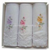 Embroidery Handkerchiefs with Lace Corner images