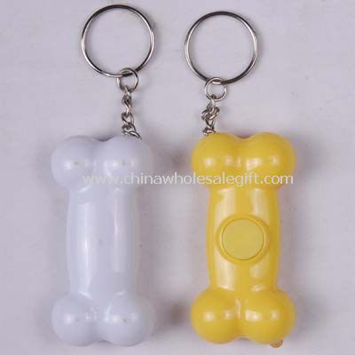 Led keychain light in bone shape