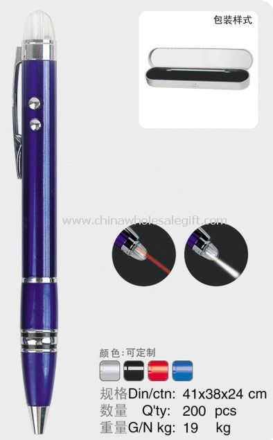 Multifunksjon penn med Laser og LED lys
