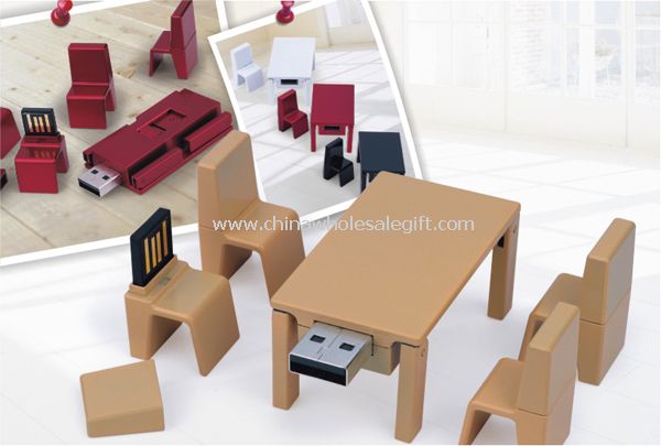 USB błysk dysk krzesło i stół