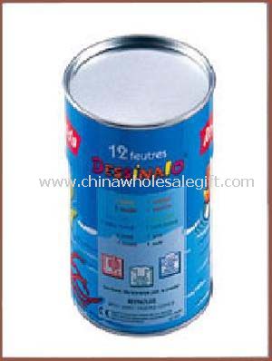 Paper tube with tin lid and tin base