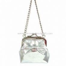 Metallic PVC Chained Frame Bag with Crocodile PVC Bow images