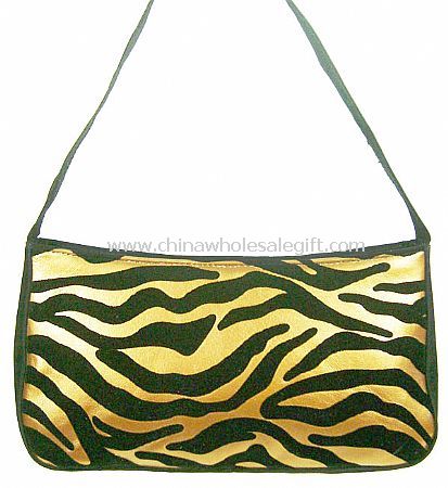 PU WITH ZEBRA FLOCKING SHOULDER BAG