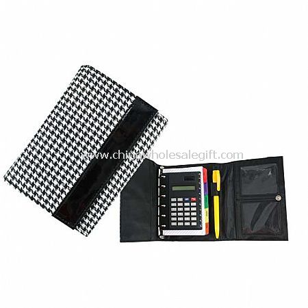 Poliestere Jacquard Organizer con penna, riempire pagine, Caculator