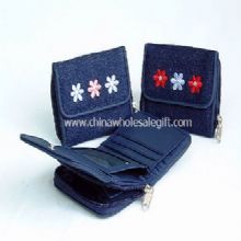 Denim Wallet with Embroidery images