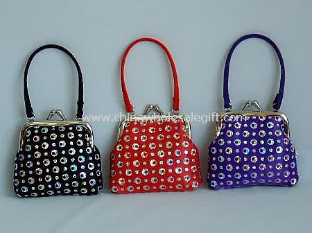 Sequin Fabric Frame Purse with Handles