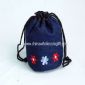 Denim Drawstring Pouch with Embroidery small picture