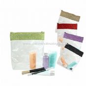 Clear PVC with Sparkling PU Cosmetic Bag for Packaging images