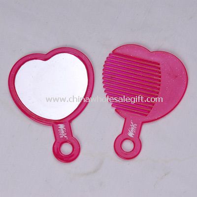 Cosmetic mirror and comb set