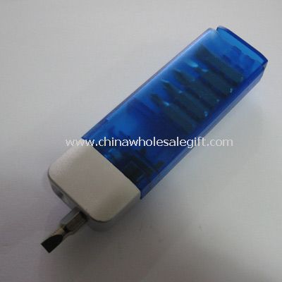 Mini screwdriver set with led torch