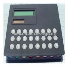 Calculator with notepaper images