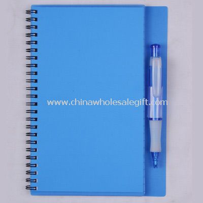 Spiral notebook with ball pen