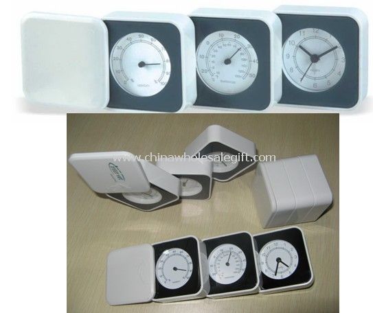 FOLDING THERMOHYGROMETER WITH ALARM CLOCK