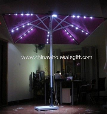 Aluminum Solar Umbrella with LED lights