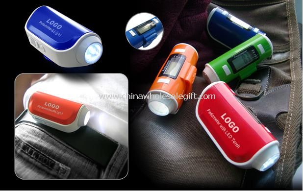 Pedometer With LED Torch