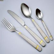 Cutlery set with Gold plating on handle images