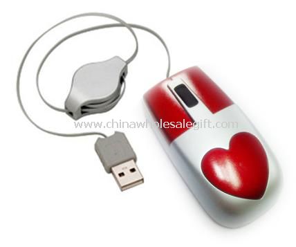Retracable cable heart Mouse