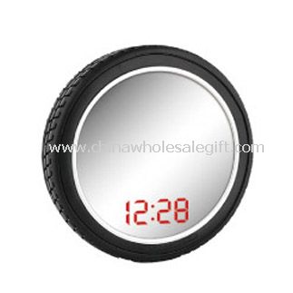 Wheel shape LED mirror clock