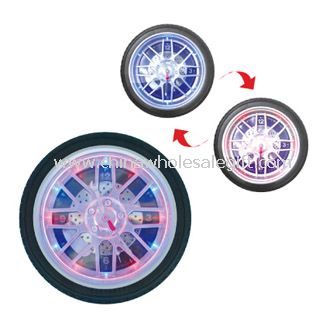 Tyre Wall Clock With Changing Color LED Light