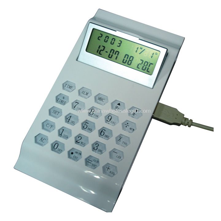 Moderne kalkulator LCD kalender med USB-HUB