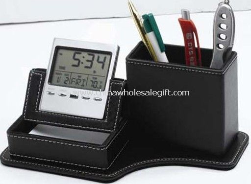 Leather Pen Holder with Calendar