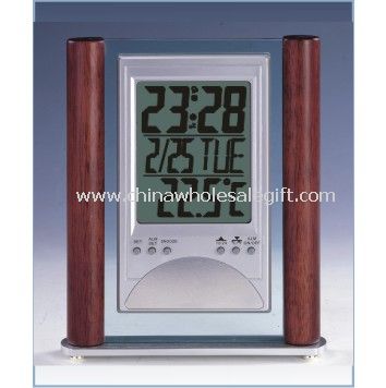 LCD alarm clock with calendar and Digital thermometer