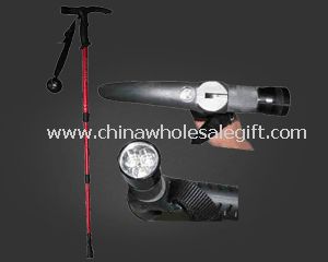 walking stick with led flashlight and compass