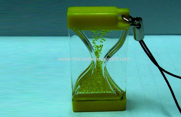 Mobile phone strap into the oil hourglass