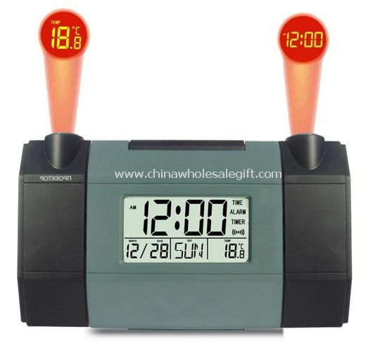 Double alarm LCD Projection Clock