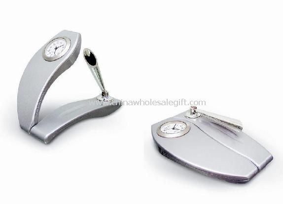 Foldable pen holder Clock