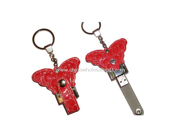 Leather Butterfly USB Flash Drive
